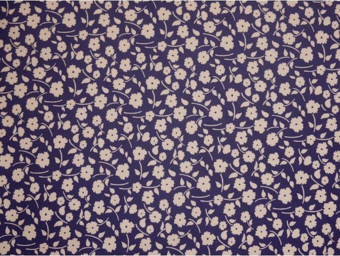 Printed Viscose Jersey Fabric - Blue Flower Print